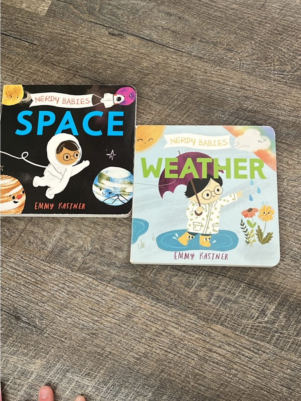 Nerdy Babies: Space & Weather Board Books by Emmy Kastner - Black, Blue, Green